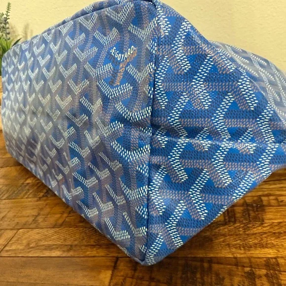 Goyard Blue Saint Louis Tote PM with Matching Pouch - Picture 5 of 13